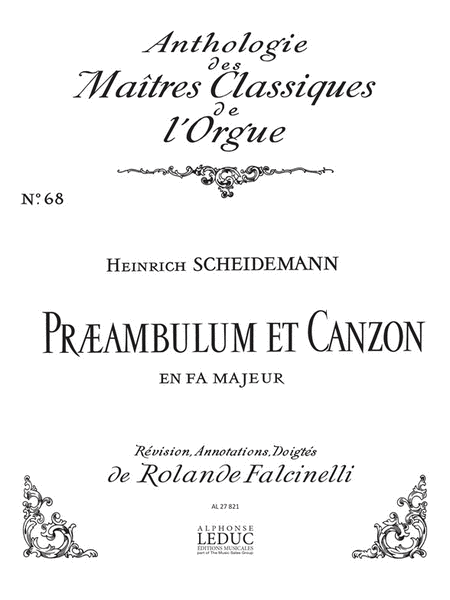 Preambulum Et Canzon In F Major (maitres Classiques No.68) (organ