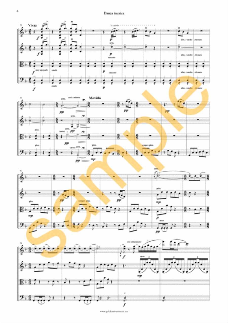 Danza Incaica Cello scores gallery preview page 4