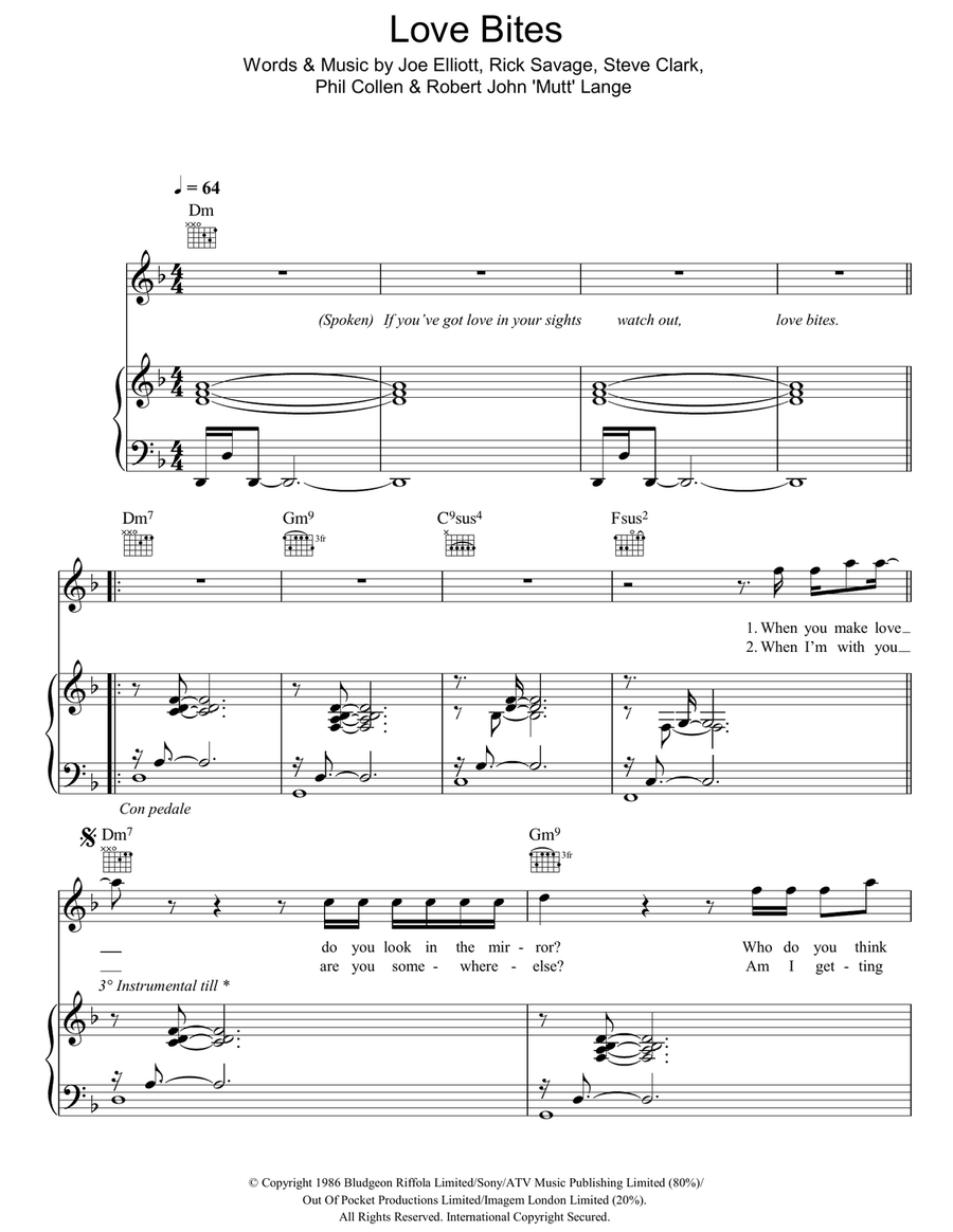 Love Bites Guitar scores gallery preview page 1