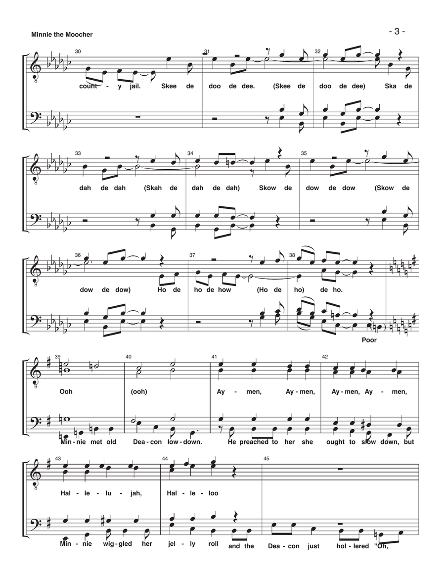 Minnie The Moocher TTBB scores gallery preview page 3