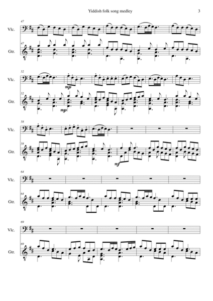 Yiddish Folk Song Medley for cello and guitar image number null