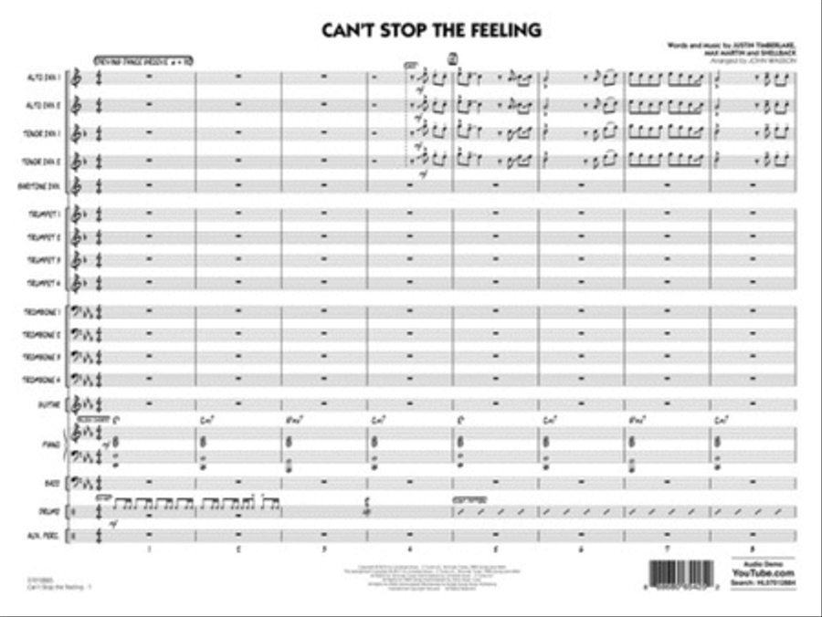 Can't Stop the Feeling Jazz Ensemble scores gallery preview page 2