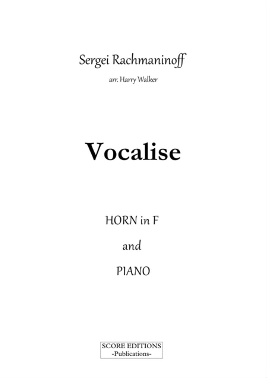 Vocalise (Rachmaninoff) for Horn in F and Piano Piano scores gallery preview page 2