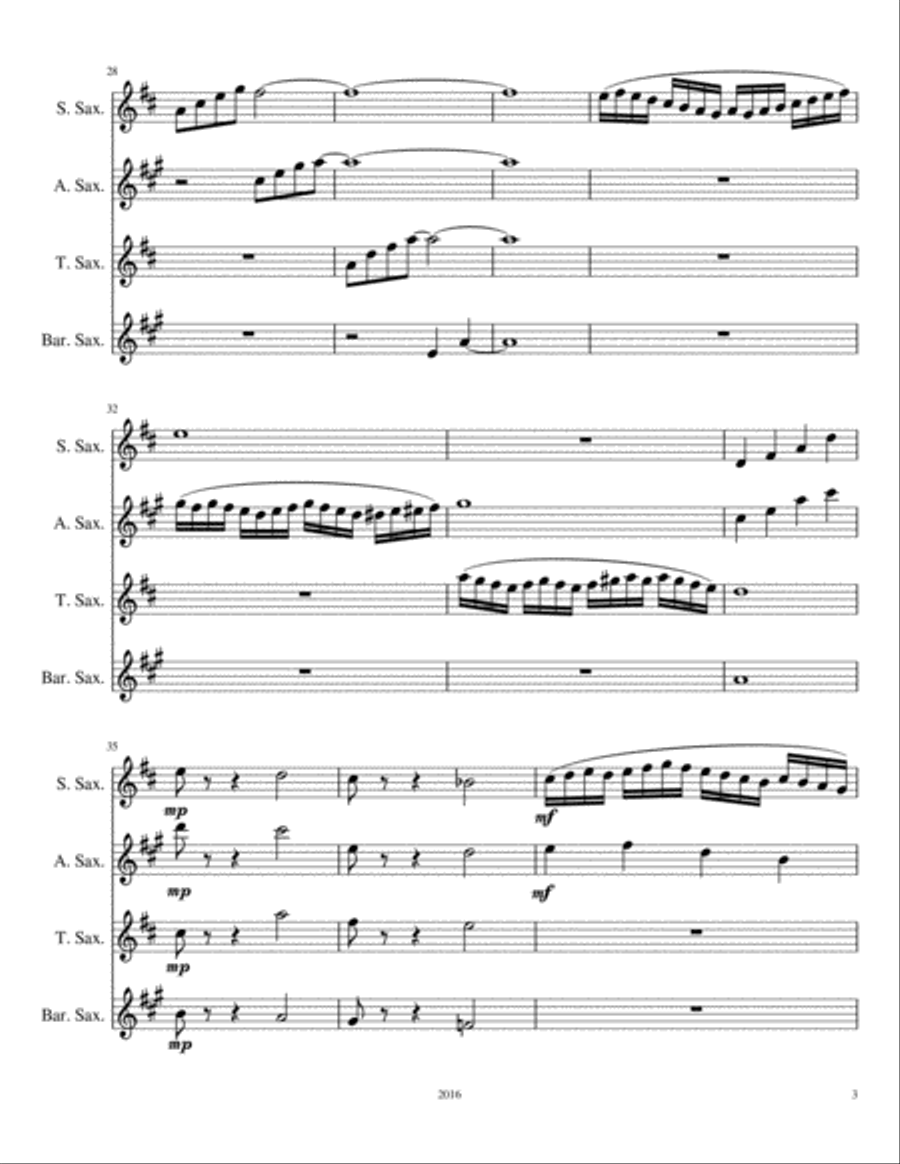 Saxophone Quartet No. 2 Saxophone Quartet No. 2 Saxophone Quartet scores gallery preview page 3