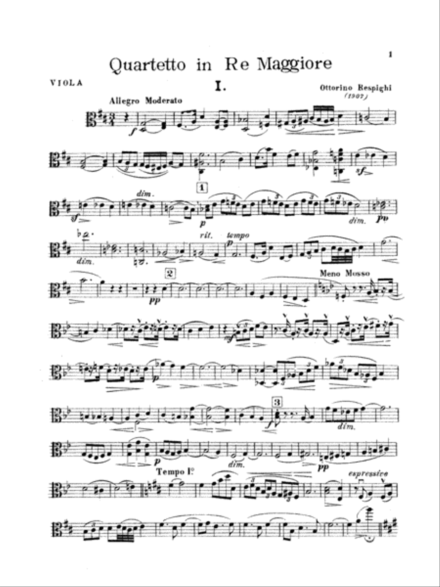 String Quartet in D Major (1907) String Quartet scores gallery preview page 2
