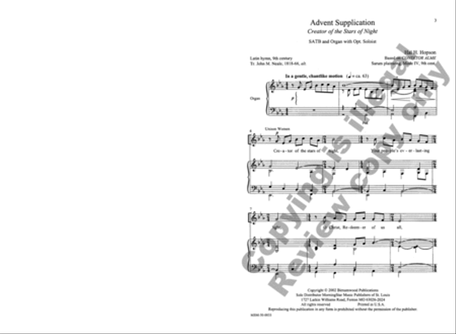 Advent Supplication Advent Supplication 4-Part scores gallery preview page 2