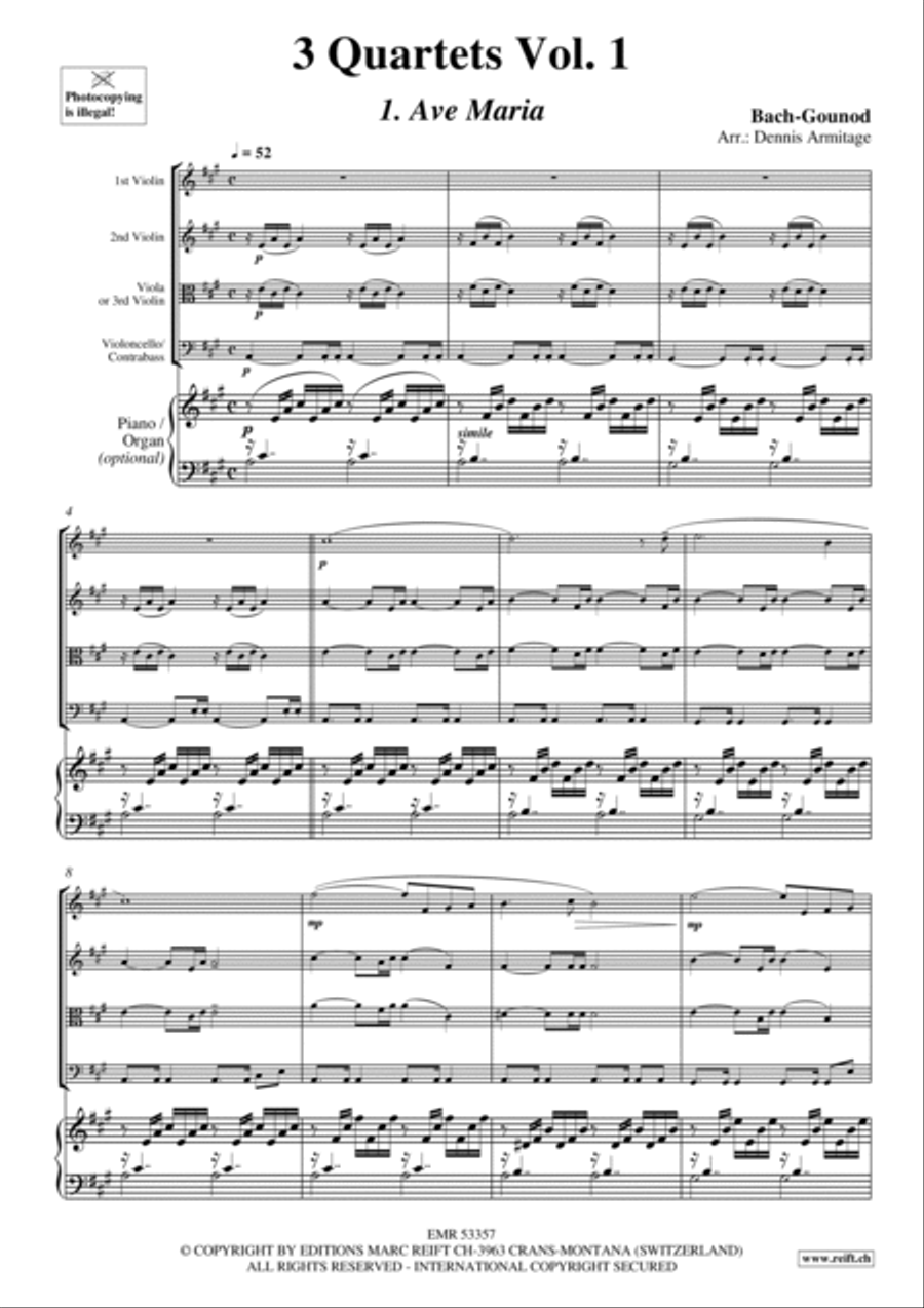 3 Quartets Volume 1 String Quartet scores gallery preview page 2