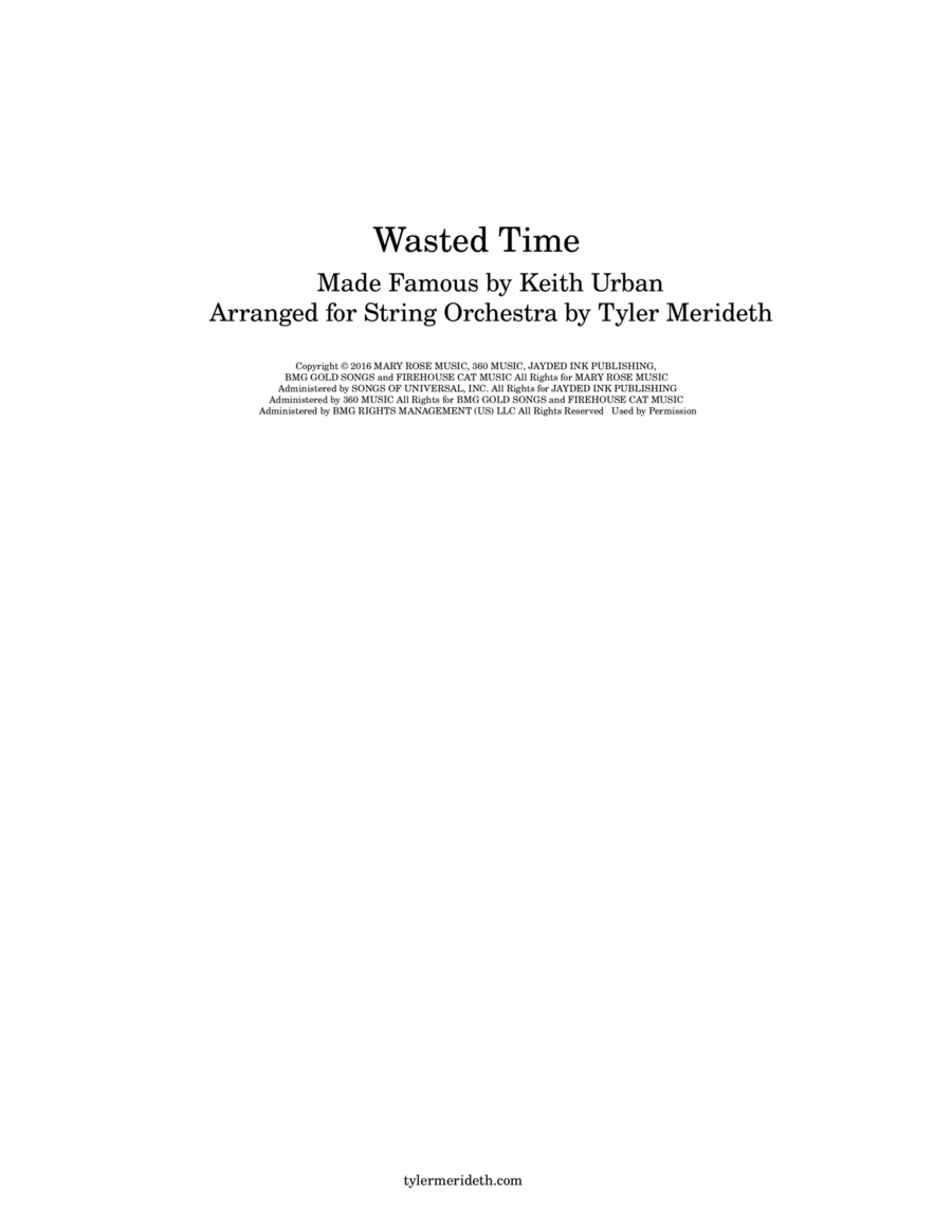 Wasted Time String Orchestra scores gallery preview page 1