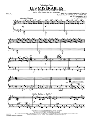 Selections from Les Miserables (arr. Bob Lowden) - Piano