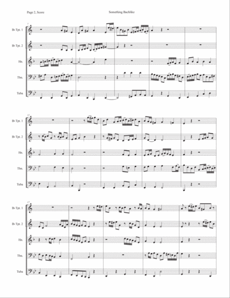 Something Bachlike Something Bachlike Horn scores gallery preview page 2