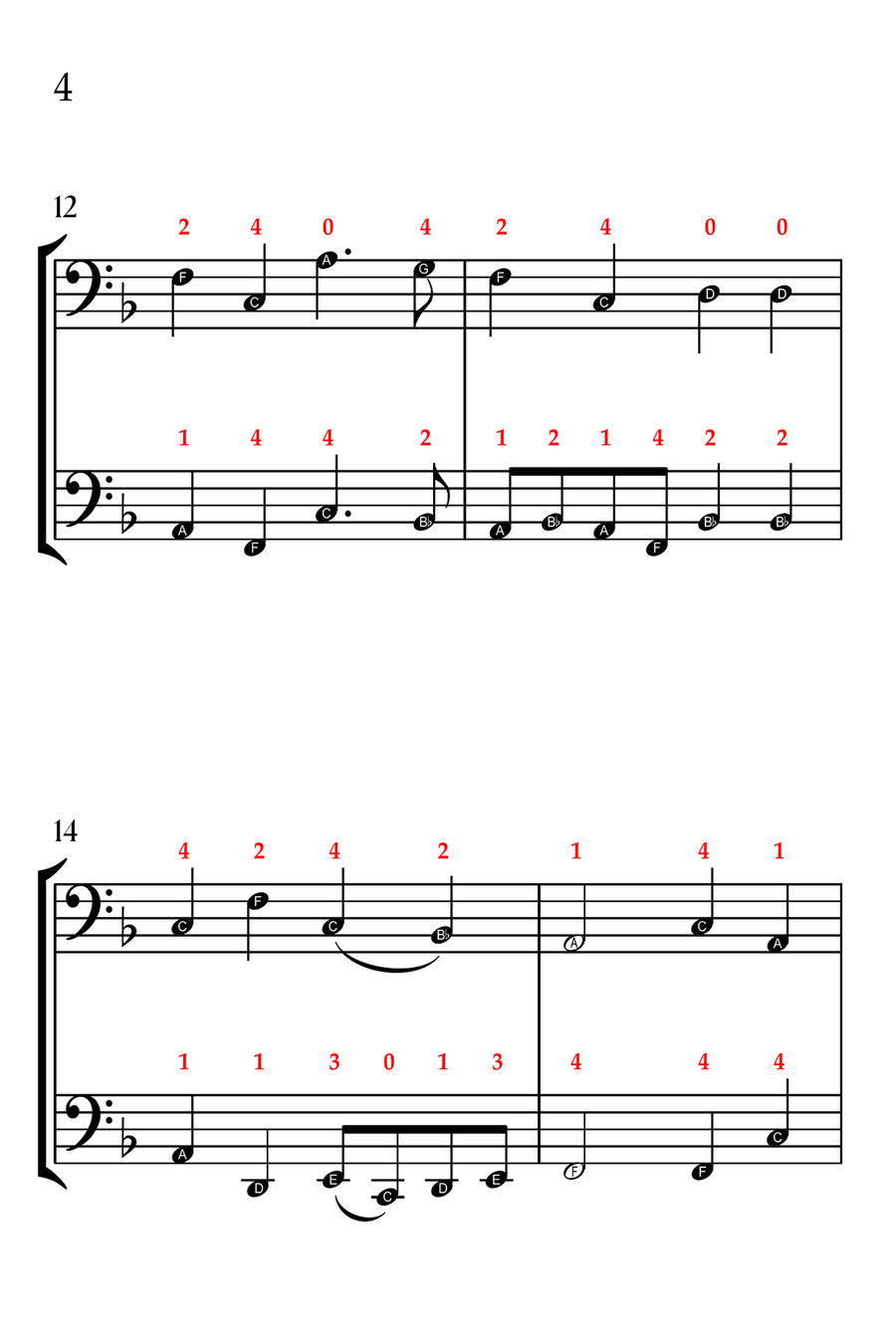 Angels from the Realms of Glory (CELLO DUET - EASY LEVEL) String Duet scores gallery preview page 5