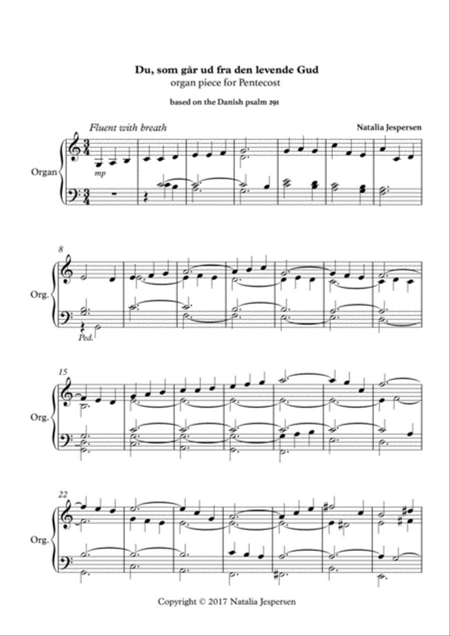 Du, som går ud fra den levende Gud Organ Solo scores gallery preview page 1