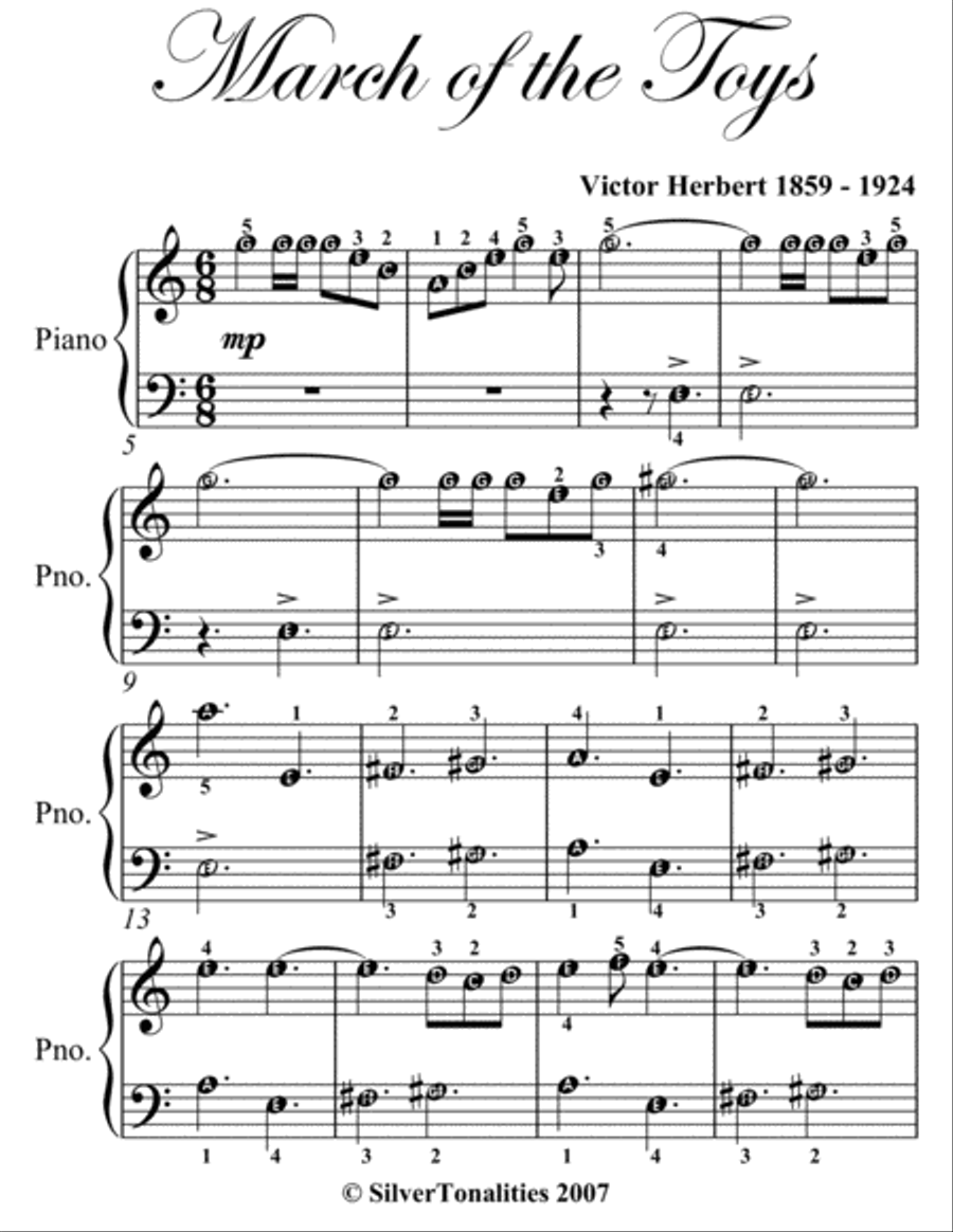 March of the Toys Victor Herbert Easy Piano Sheet Music Easy Piano scores gallery preview page 2
