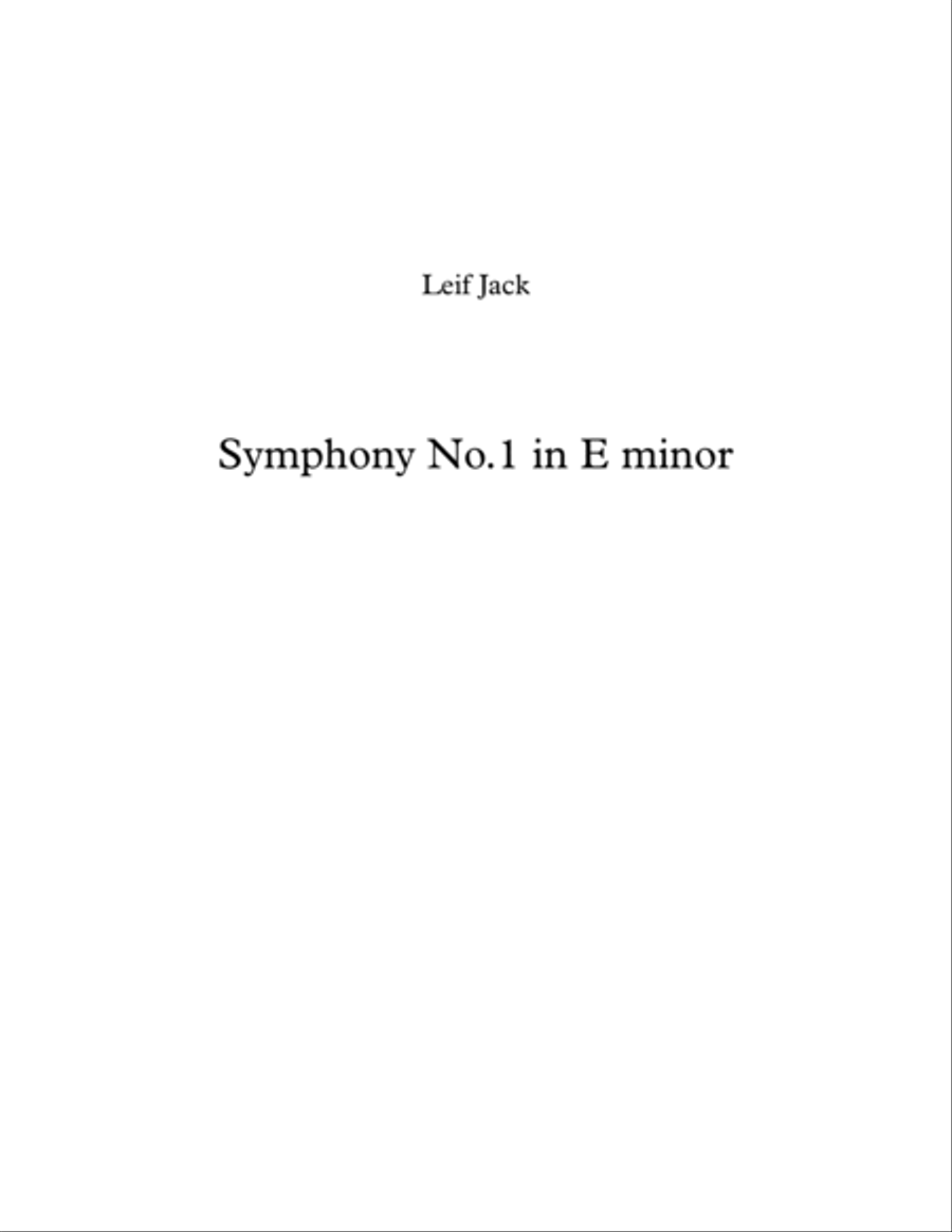Symphony No.1, 1st movement Full Orchestra scores gallery preview page 1