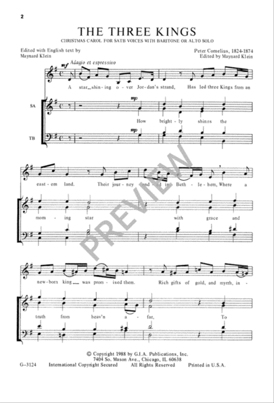 The Three Kings 4-Part scores gallery preview page 3