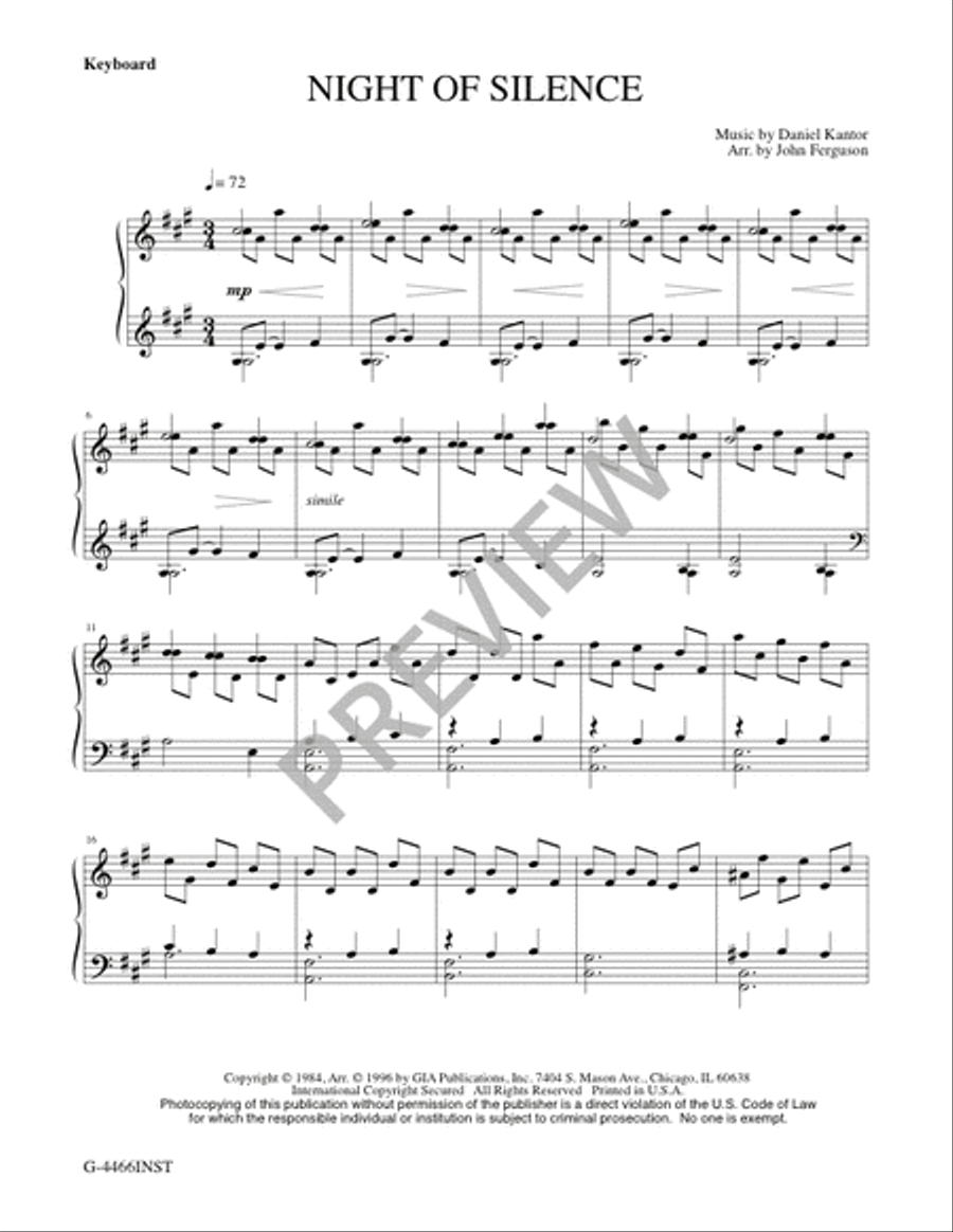 Night of Silence - Full Score and Parts Clarinet scores gallery preview page 20