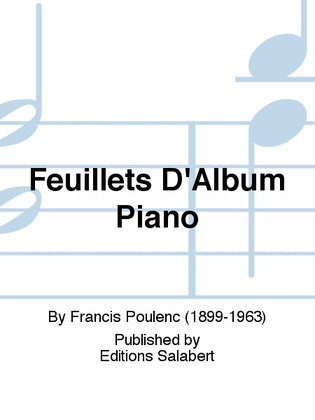 Book cover for Feuillets D'Album Piano