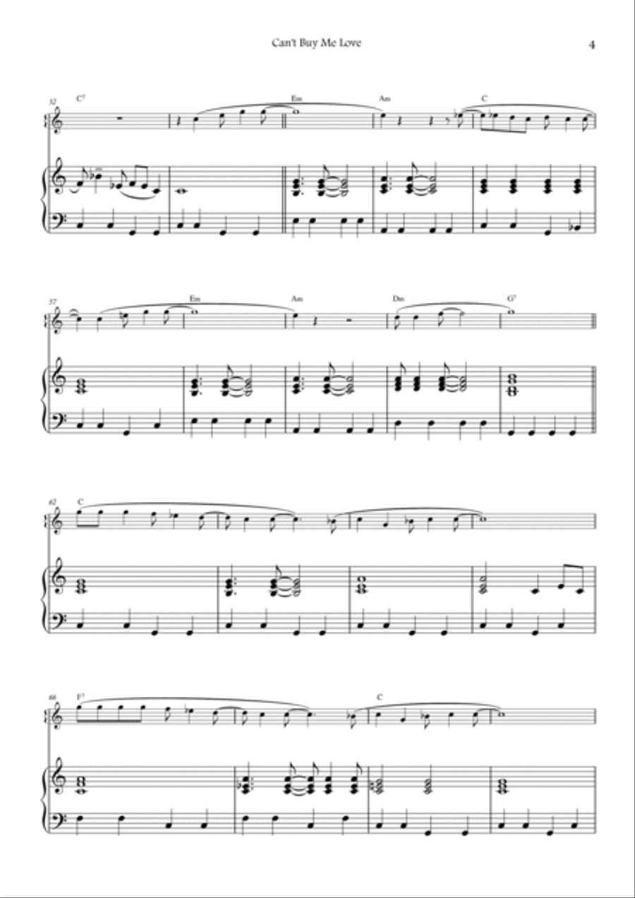 Can't Buy Me Love Can't Buy Me Love C Trumpet scores gallery preview page 4