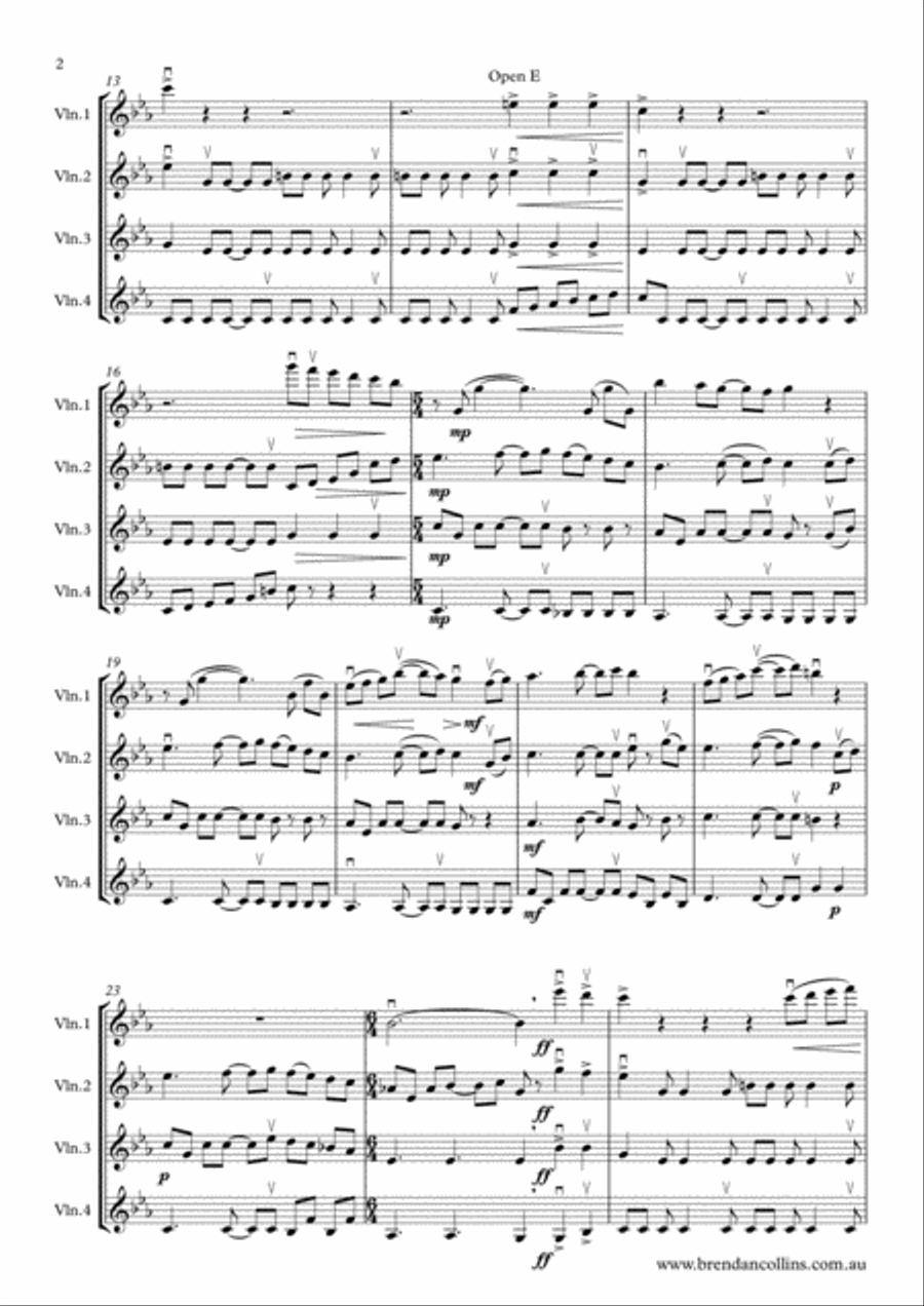 Mugungwha Train for Four Violins String Quartet scores gallery preview page 2
