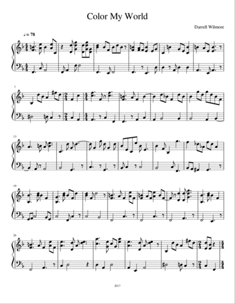 Color My World Color My World Piano Solo scores gallery preview page 1