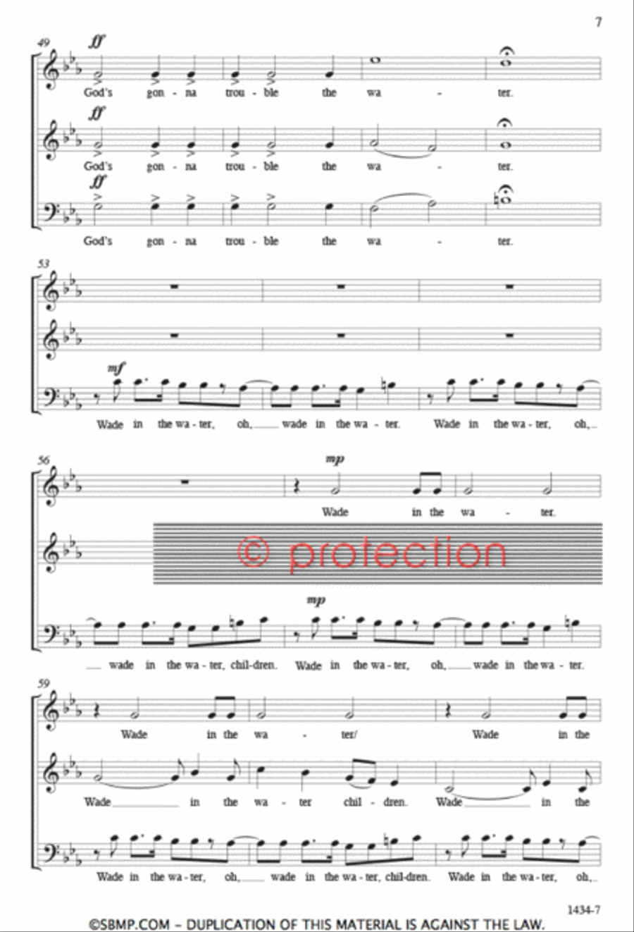 Wade in the Water - SAB Octavo 3-Part scores gallery preview page 6
