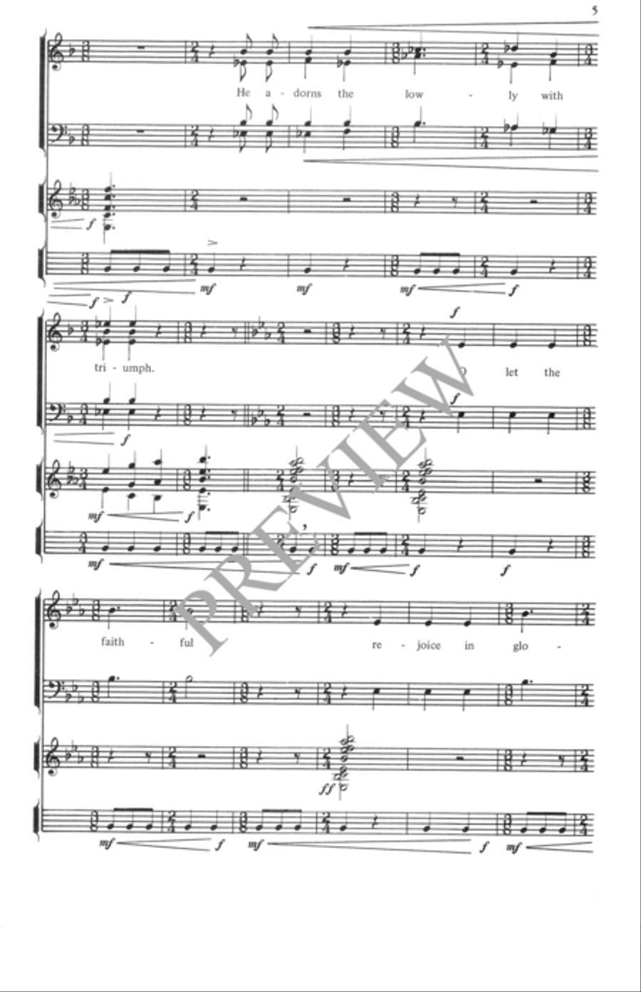 A Processional Psalm for a Festive Occasion 4-Part scores gallery preview page 6