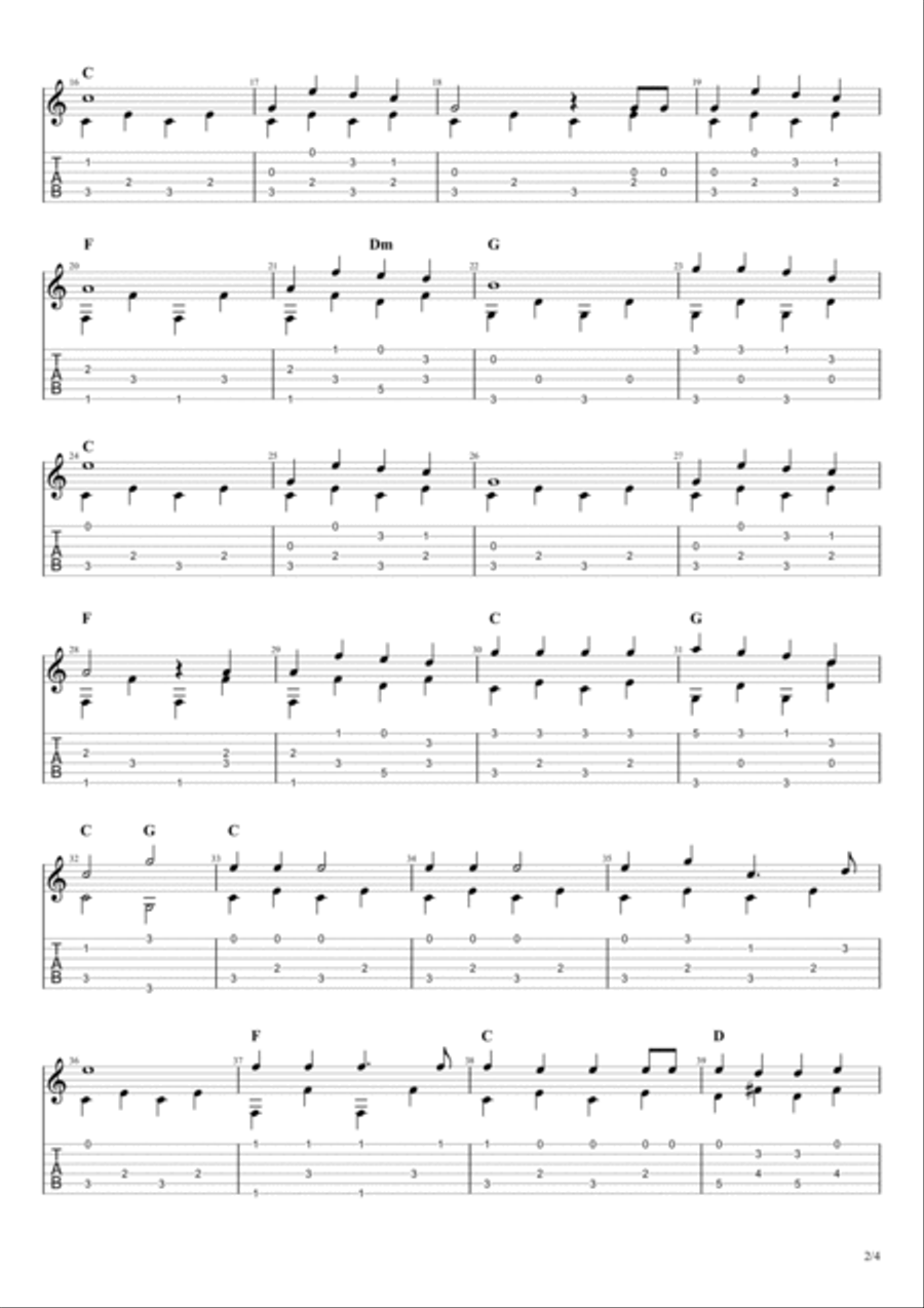 Jingle Bells Guitar Tablature scores gallery preview page 2