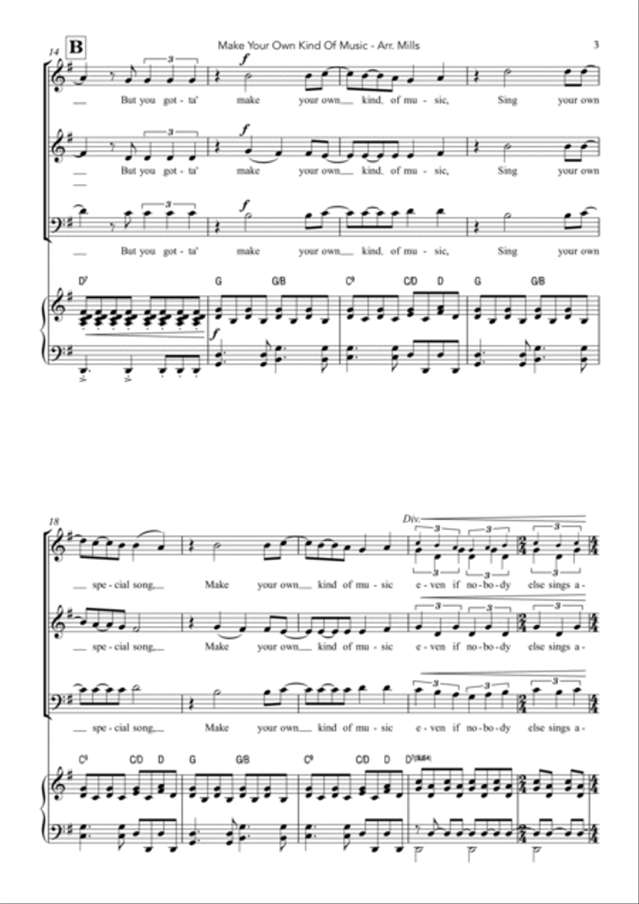 Make Your Own Kind Of Music 3-Part scores gallery preview page 3