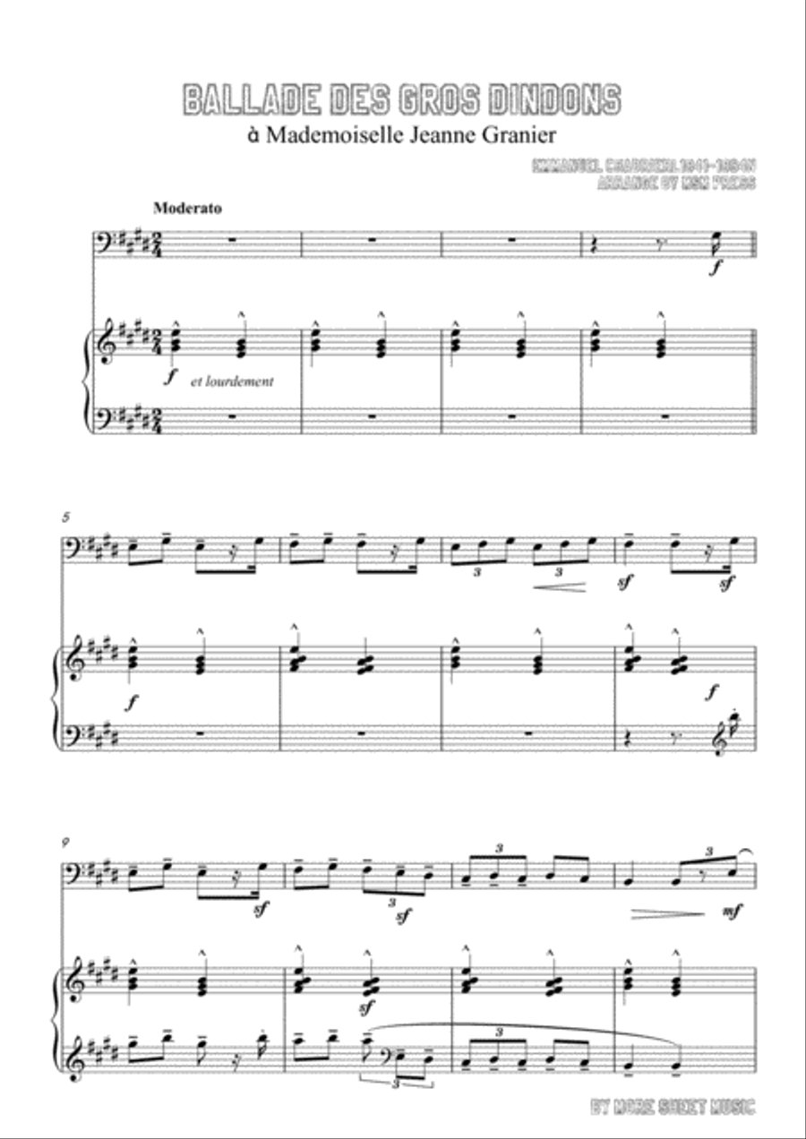 Chabrier-Ballade des gros dindons,for Cello and Piano Voice scores gallery preview page 3