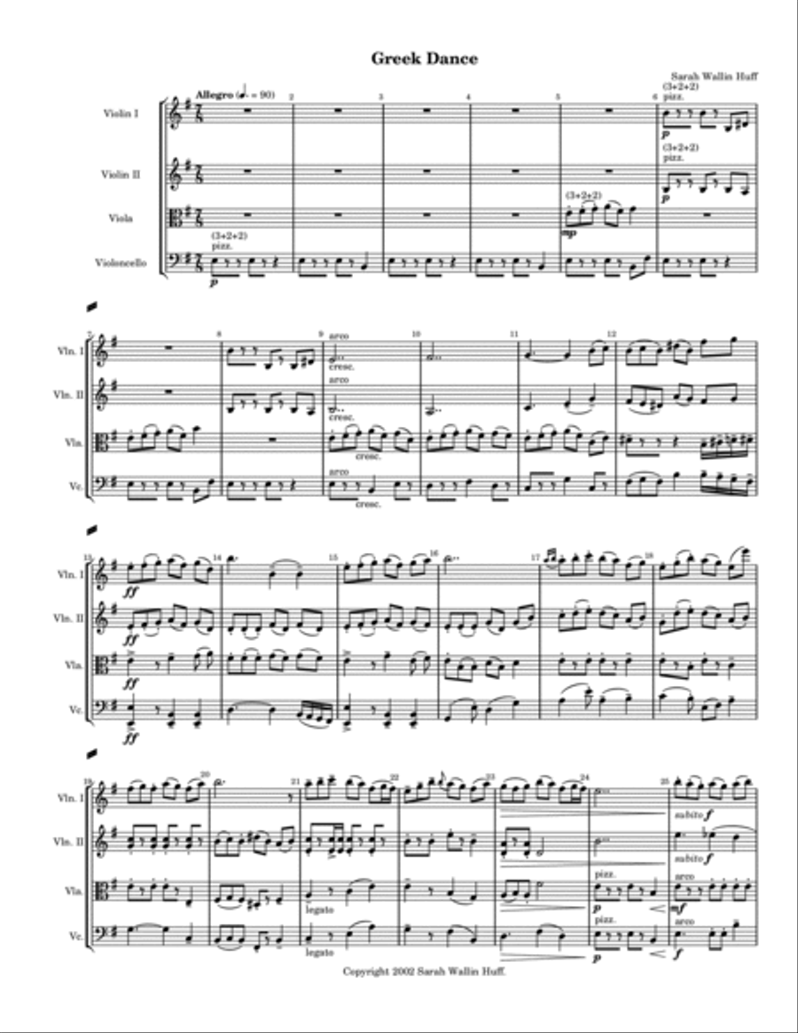 Greek Dance (String Quartet) String Quartet scores gallery preview page 3