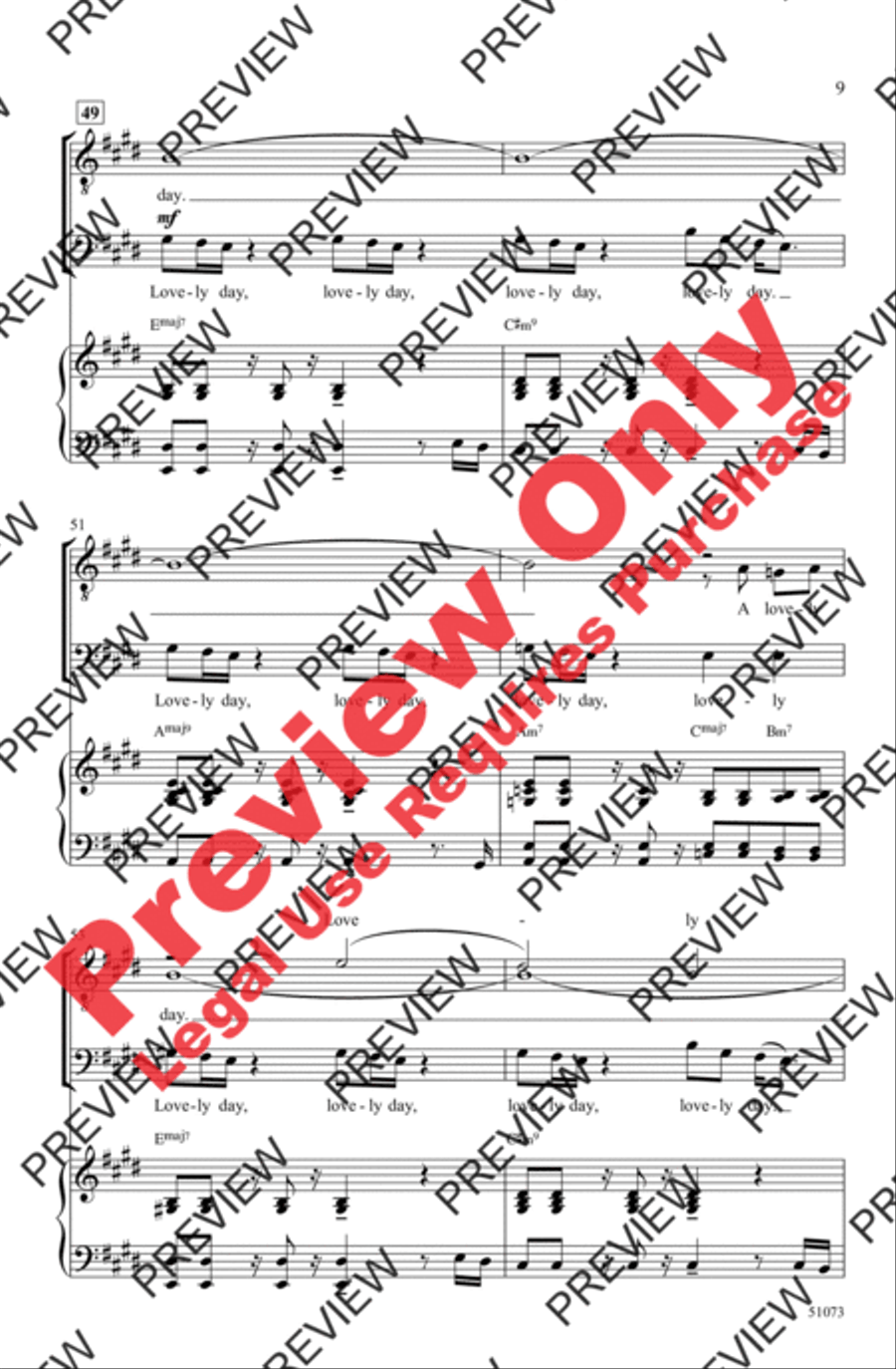 Lovely Day Men's Choir scores gallery preview page 9