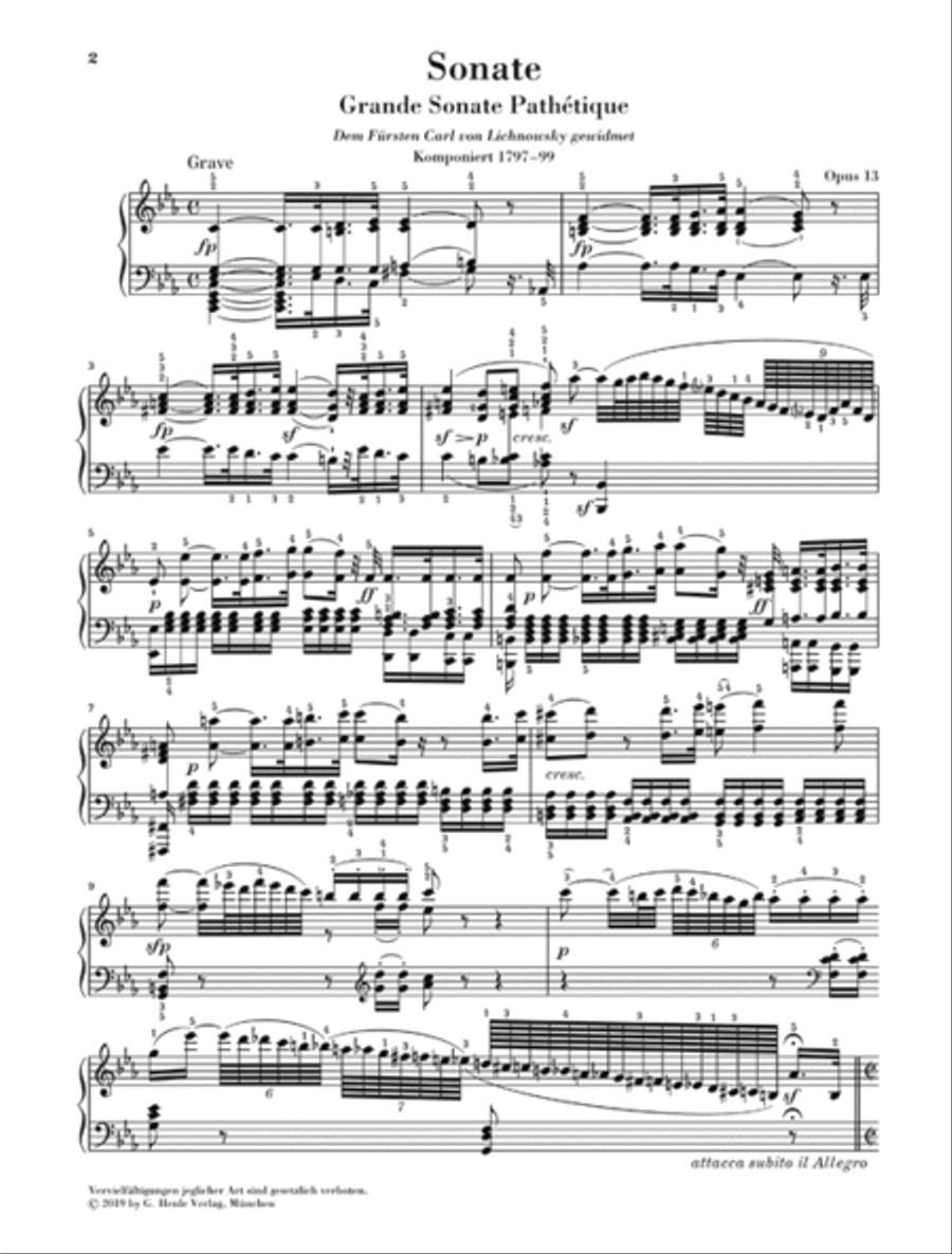 Piano Sonata No. 8 in C Minor, Op. 13 Piano Solo scores gallery preview page 2