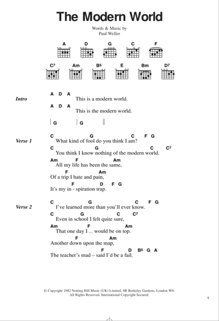The Modern World The Modern World Electric Guitar scores gallery preview page 1