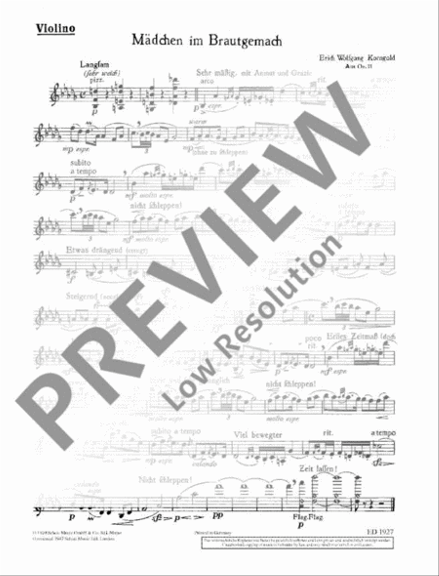 Vier Stücke Violin Solo scores gallery preview page 21