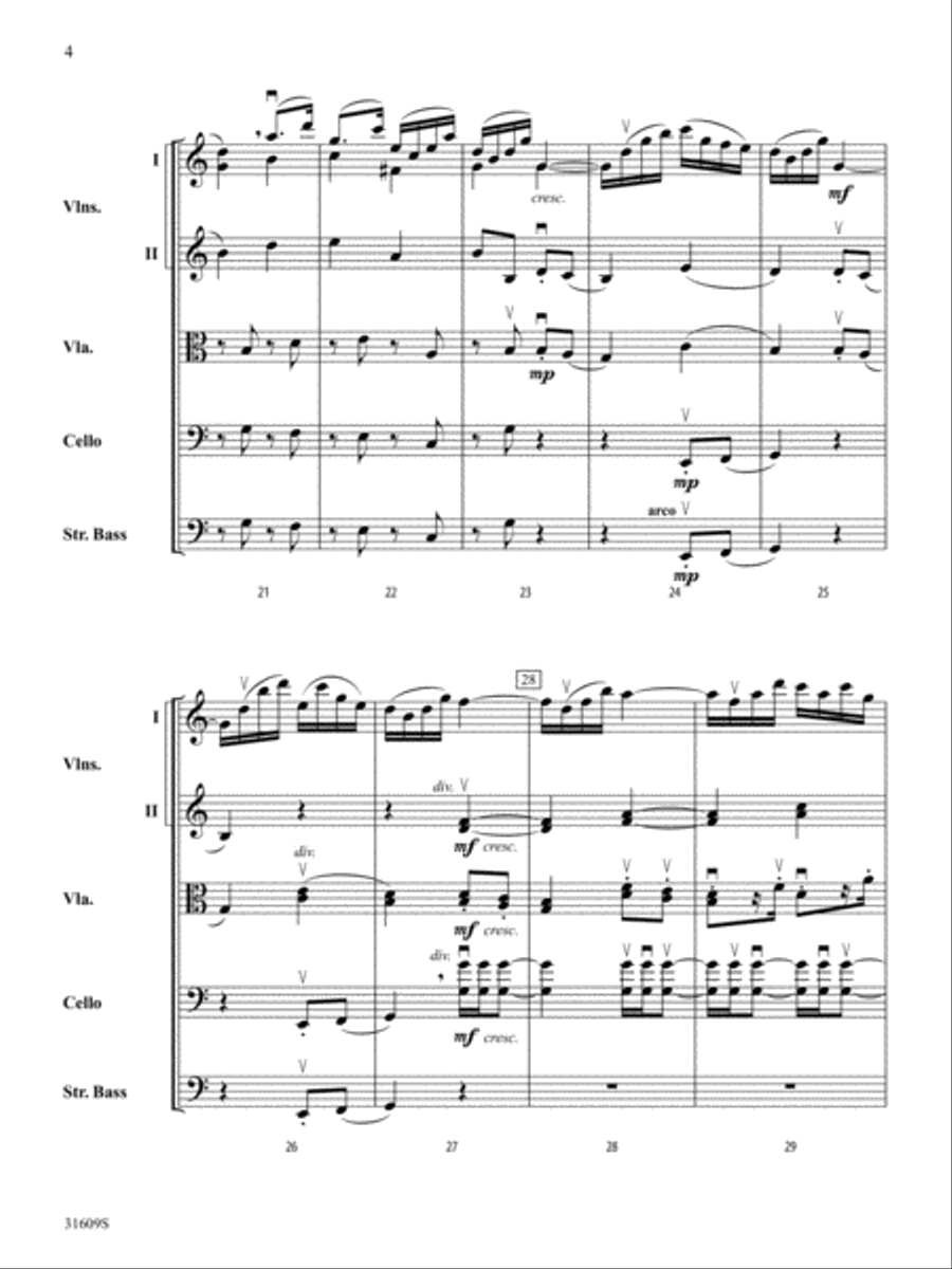 Allegro Giocoso (From Symphony No. 4): Score String Orchestra scores gallery preview page 4