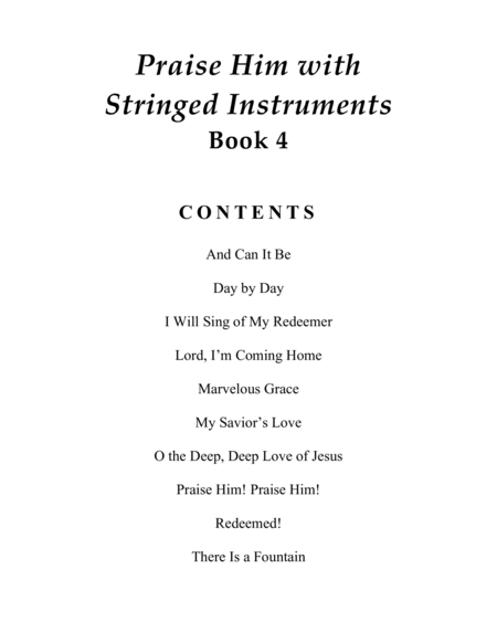 Praise Him with Stringed Instruments, Book 4 (Collection of 10 Hymns for Violin, Cello, and Piano) image number null