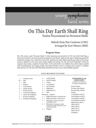 Book cover for On This Day Earth Shall Ring: Score