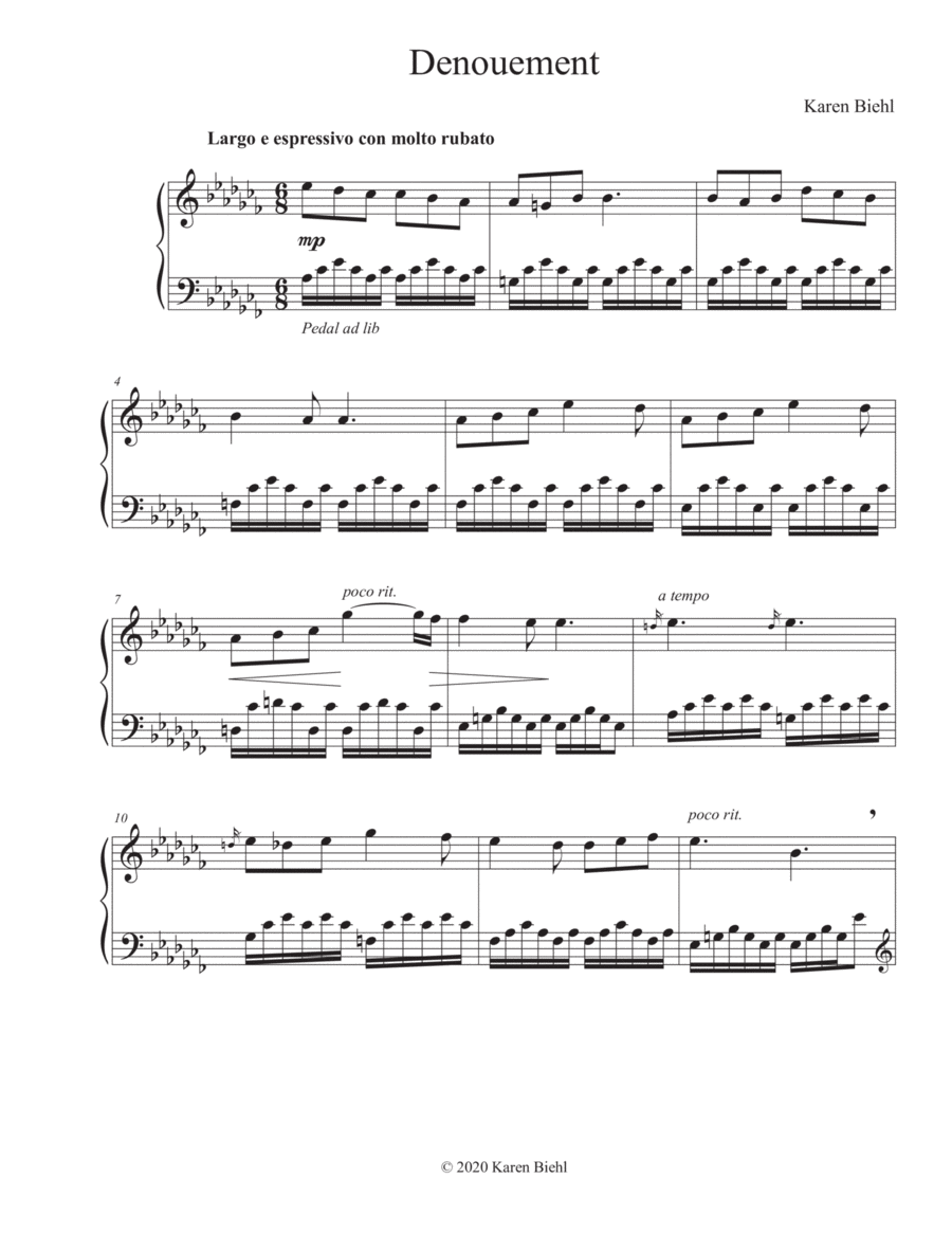 Denouement Piano Solo scores gallery preview page 1