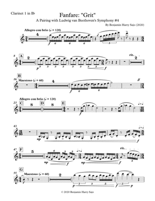 Fanfare: "Grit" - Clarinet 1 in Bb