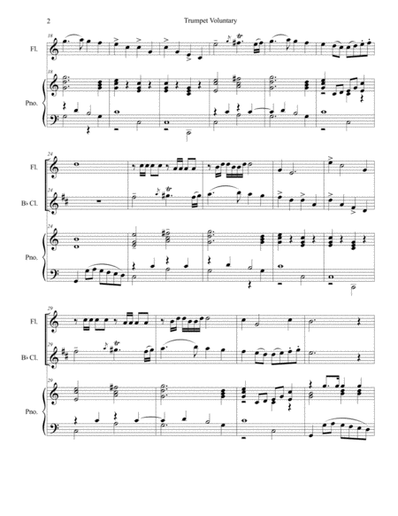 Trumpet Voluntary (Duet for Flute and Bb-Clarinet - Piano Accompaniment) image number null
