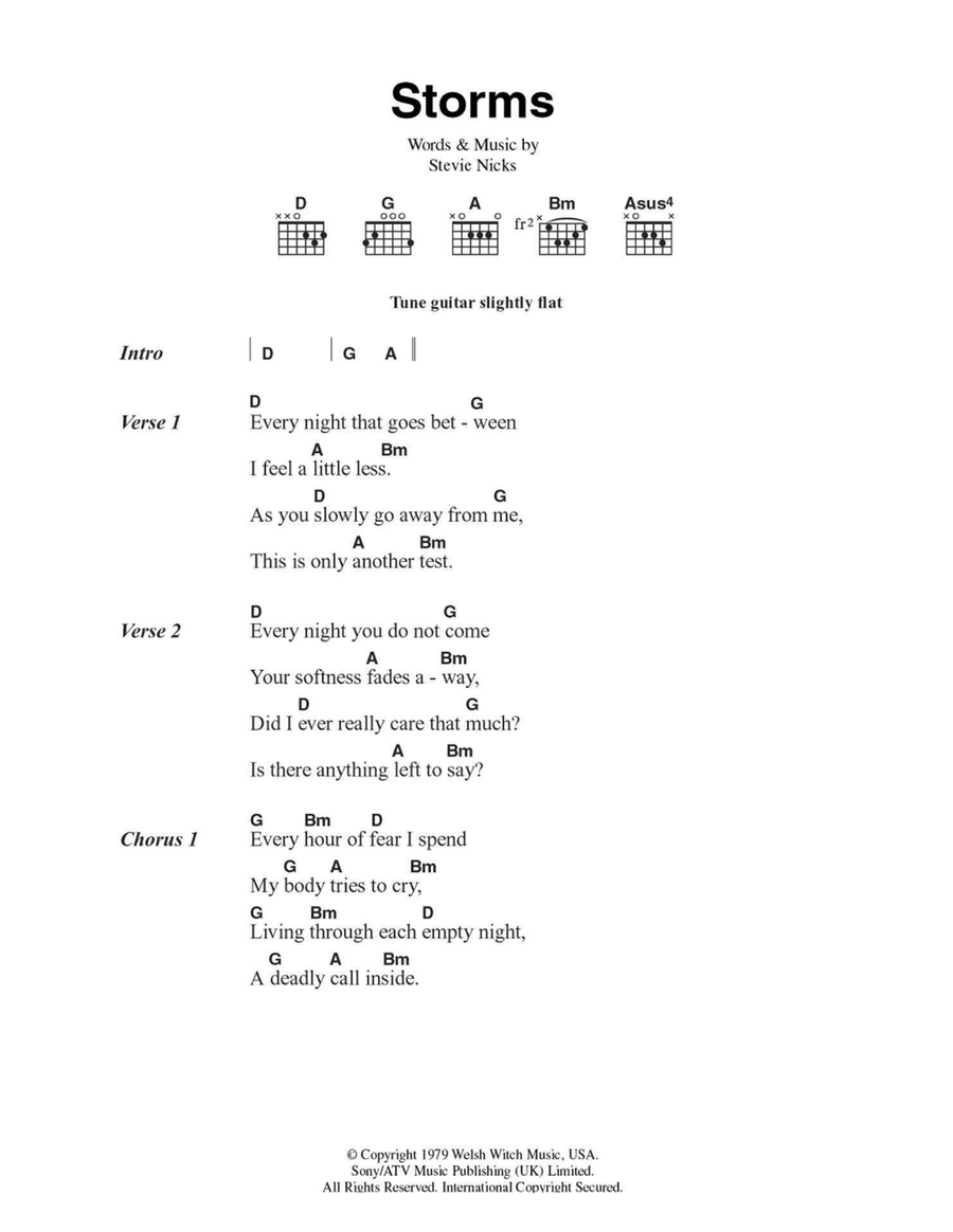 Storms Storms Easy Guitar scores gallery preview page 1