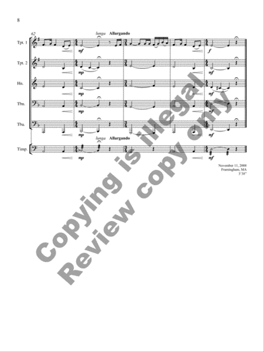 Fanfare, Tango, and Fughetta on Hebrew Themes Percussion scores gallery preview page 12