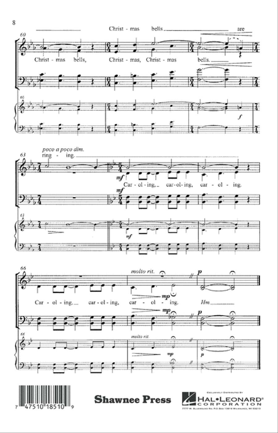 Caroling, Caroling (arr. Michele Weir) 4-Part scores gallery preview page 7