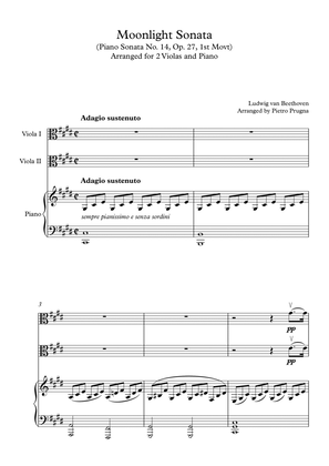 Book cover for "Moonlight Sonata" - Piano Sonata Op. 27, No. 2 - arranged for 2 Violas and Piano