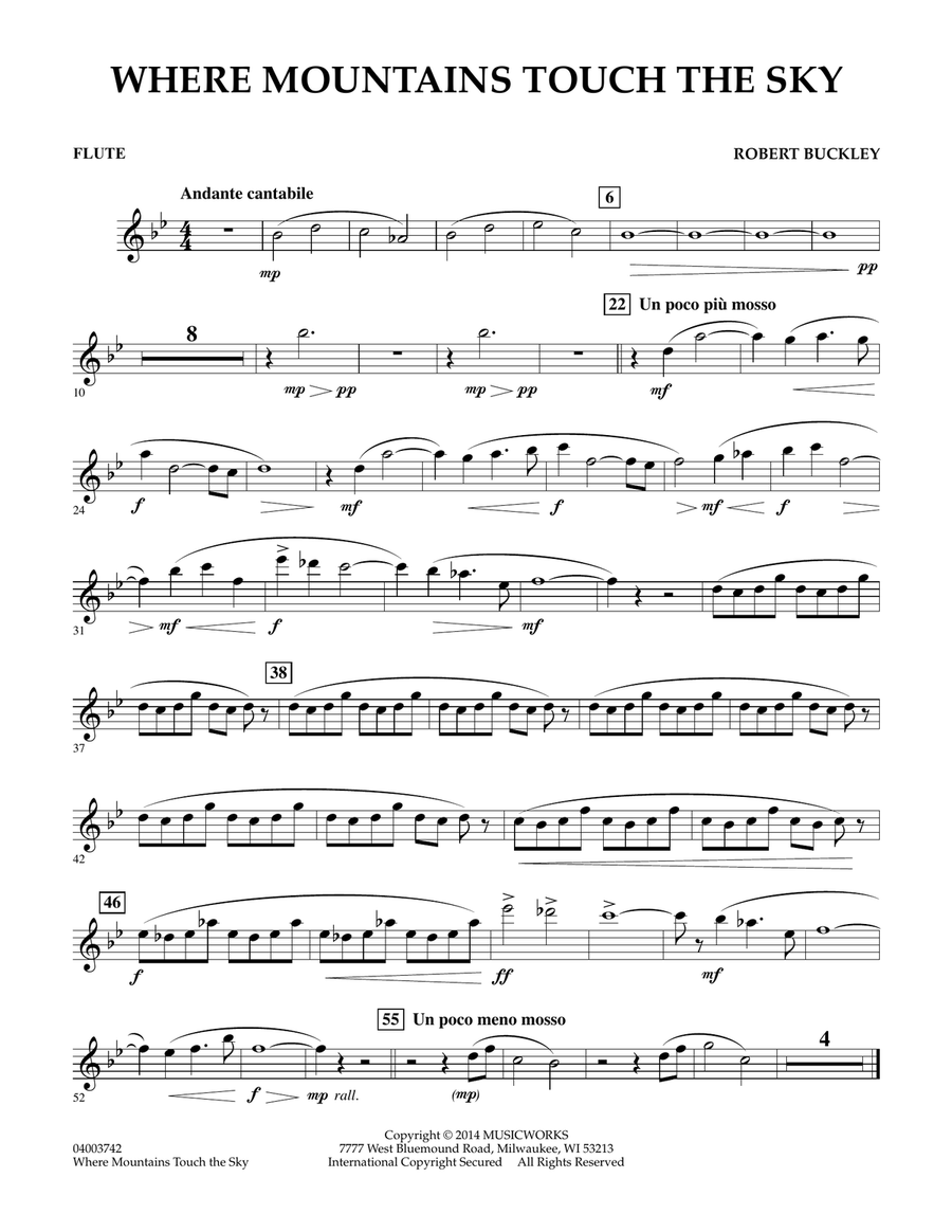 Where Mountains Touch the Sky - Flute Concert Band scores gallery preview page 1