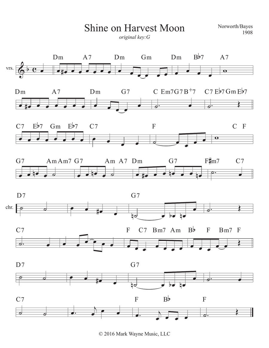 Shine on Harvest Moon Piano scores gallery preview page 1