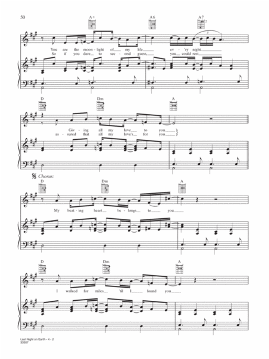 Last Night on Earth Piano, Vocal, Guitar scores gallery preview page 2