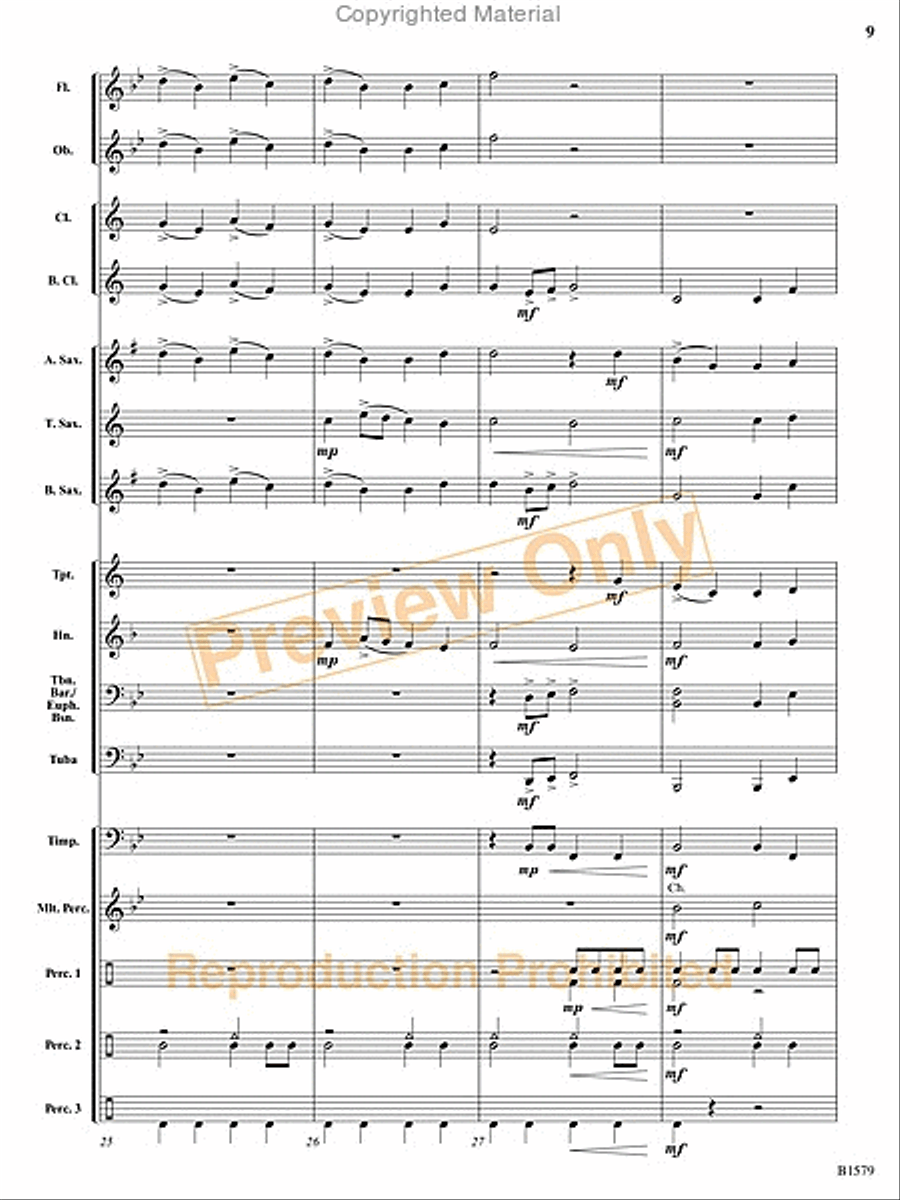 Knightly Procession Concert Band scores gallery preview page 26