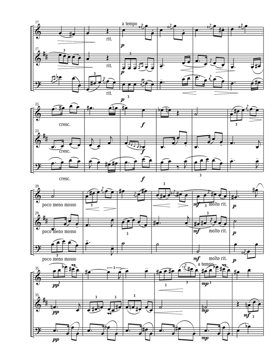 Tango by Albeniz for flute, clarinet, and bassoon trio Woodwind Trio scores gallery preview page 2