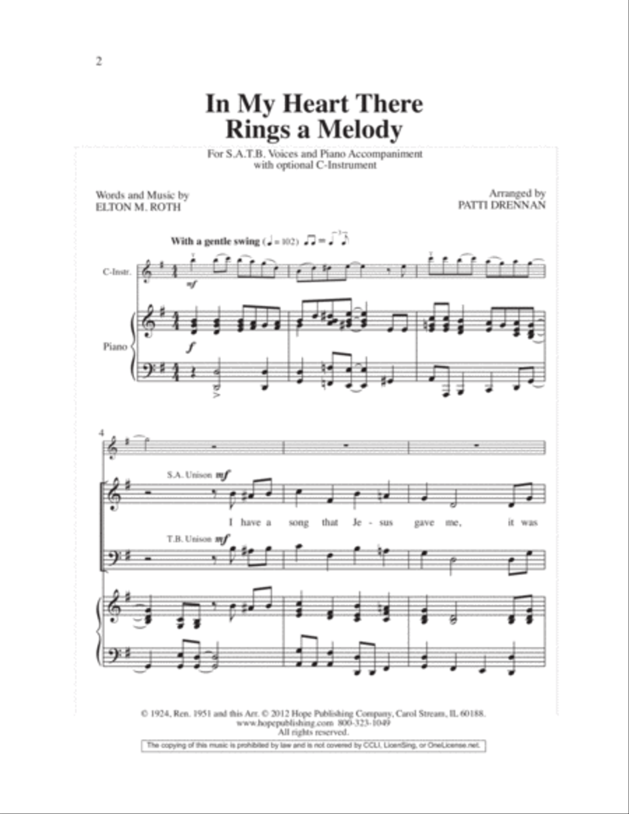 In My Heart There Rings a Melody 4-Part scores gallery preview page 3
